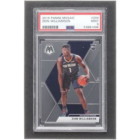 Zion Williamson 2019 20 Panini Mosaic 209 Rc Psa 9 Pristine Auction