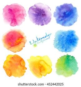 Rainbow Colors Watercolor Paint Stains Vector Stock Vector Royalty