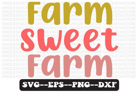 Farm Sweet Farm Groovy Retro Svg Design Graphic By Uniquesvgstore