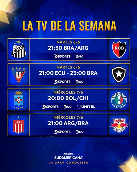 Conmebol Sudamericana On Twitter 😍 ¡semana De Conmebol Sudamericana 📱💻📺 Días Horarios Y Tv