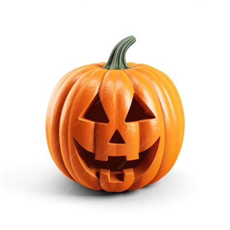 Premium Ai Image Carved Halloween Pumpkin Jack O Lantern Isolated On White Background