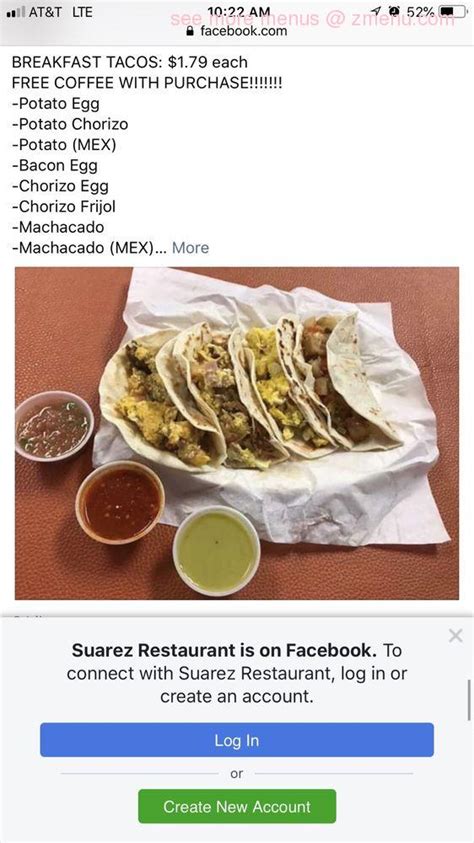 Online Menu Of Suarez Restaurant Restaurant Laredo Texas 78041 Zmenu