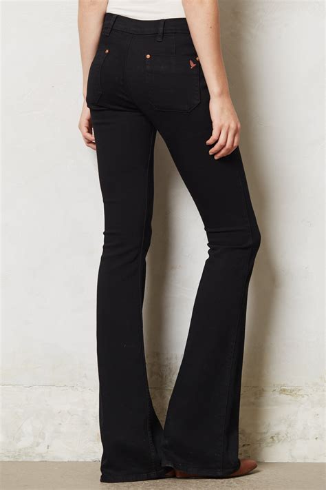 Lyst M I H Jeans Marrakesh Skinny Kick Flare Jeans In Black