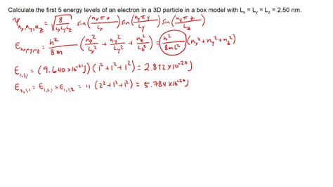 3d Particle In A Box Calculate The Energies Of Different States Youtube