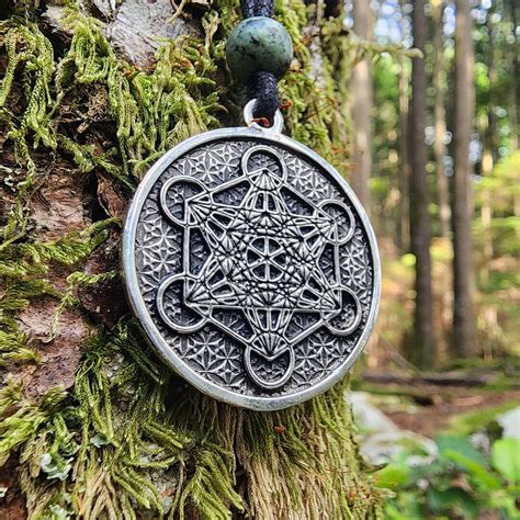 Sterling Silver Metatrons Cube Pendant Double Sided Etsy