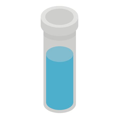 Test Tube With Blue Liquid Icon Isometric Style Vector Art At