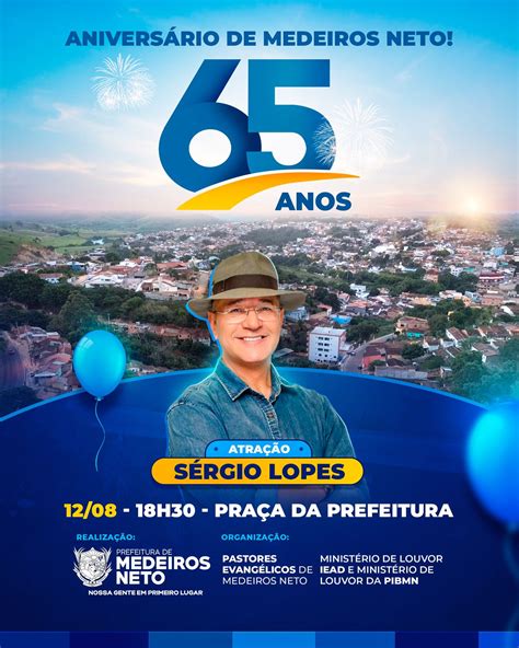 Medeiros Neto comemora 65º aniversário apresentação de Sérgio Lopes