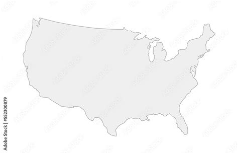 US state map. America outline symbol. America borders. USA border ...