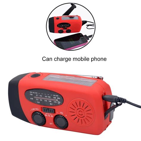 Ckeyin Dynamo Emergency Solar Hand Crank Self Powered Am Fm Wb Radio