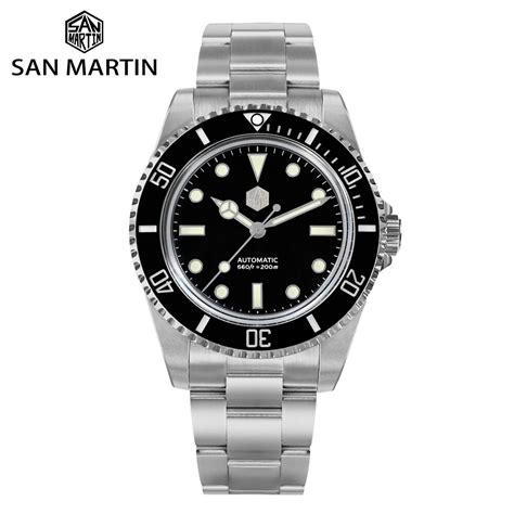 San Martin New Mm Watch For Men Classic Luxury Yn Diver Water Ghost