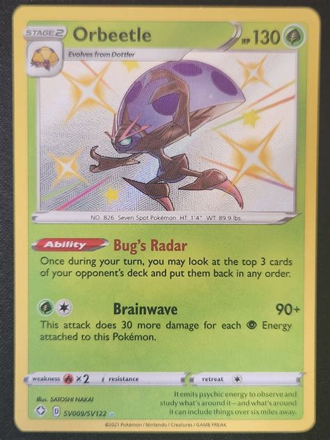 Orbeetle Sv Sv Shining Fates Shiny Vault Holo Rare Pok Mon Tcg