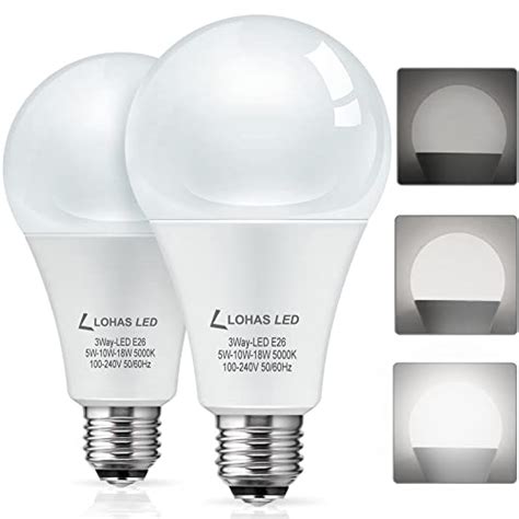 3 Way Light Bulbs, LOHAS 3 Way LED Light Bulbs 50 100 150W Equivalent ...