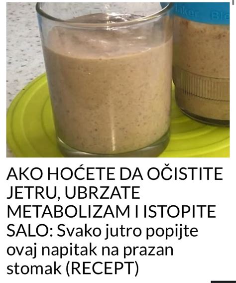 AKO HOĆETE DA OČISTITE JETRU UBRZATE METABOLIZAM I ISTOPITE SALO