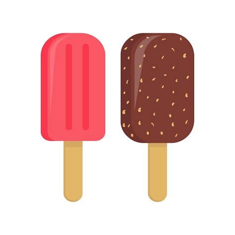 Deux Glaces Sur B Tonnet Glace Aux Fruits Rouges Et Au Chocolat