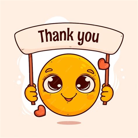 Premium Vector Hand Drawn Thank You Emoji Illustration