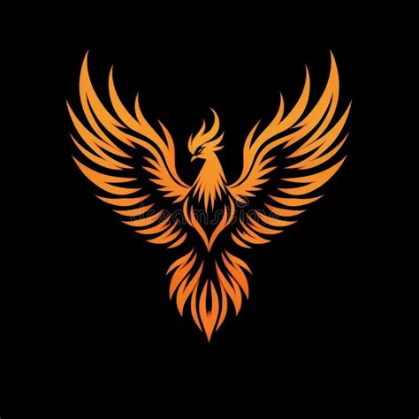 Burning Bird Phoenix Rising Form Flames And Fire Stock Illustration