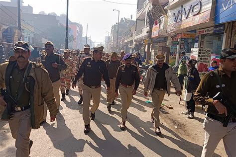 Delhi Police Flag March In North East District Ahead Of R Day The