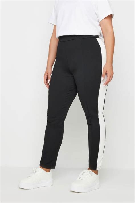 Curve Plus Size Black Bengaline Slim Leg Trousers Yours Clothing