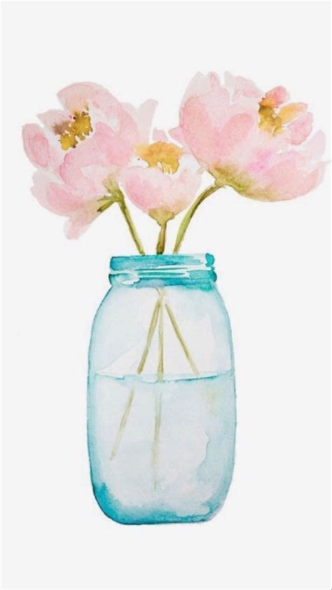 watercolor flower vase | Vase, Flower vases, Glass vase