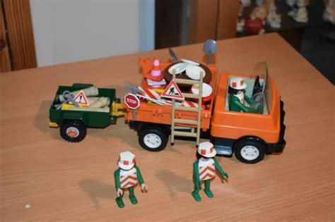 Playmobil Vintage Ouvriers Chantier Et Benne Eur Picclick Fr