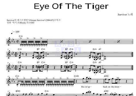 Survivor Eye Of The Tiger 악보