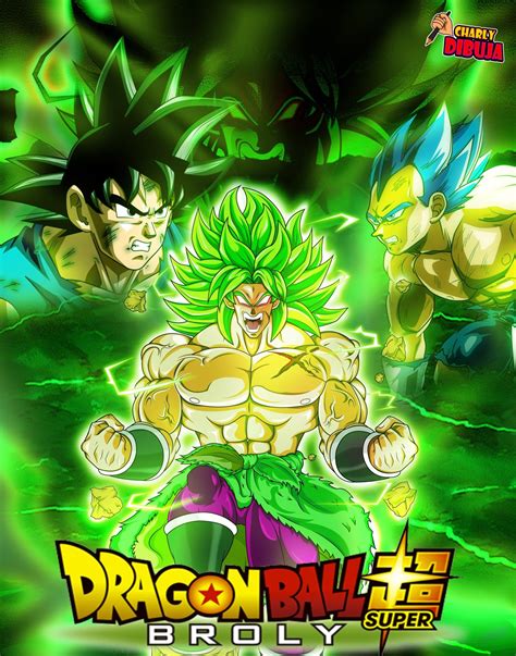 Poster Broly Super Saiyan Legendario Vs Goku Y Vegeta 💥🐲💥 Dibujo Digital En Photoshop ️💻