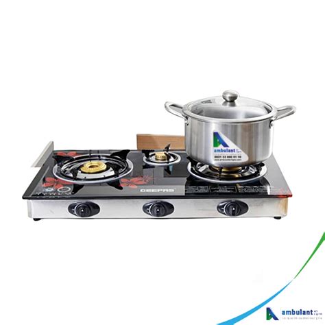 Réchaud Table De Cuisson À Gaz 3 feux Geepas GK6759