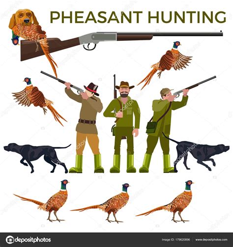 Pheasant hunting vector Stock Vector Image by ©newgena #179620896