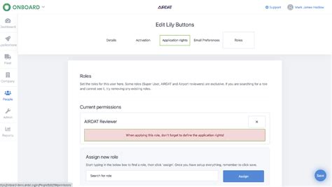 Changing User Permissions in Onboard - AIRDAT Support Centre