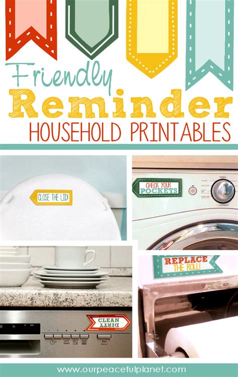 Friendly Reminders Household Printables