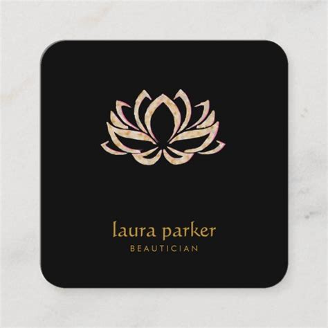 Lotus Flower Logo Healing Therapy Yoga Holistic Square Business Card