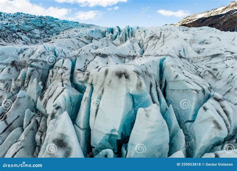 Aerial View of Flaajokull Glacier in Vatnajokull National Park in ...