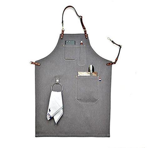 Heavy Duty Woodworking Aprons For Men Dermal Belt Gray Canvas Work