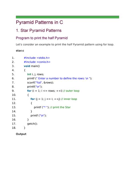 Pyramid Patterns In C Pt Pyramid Patterns In C Star Pyramid