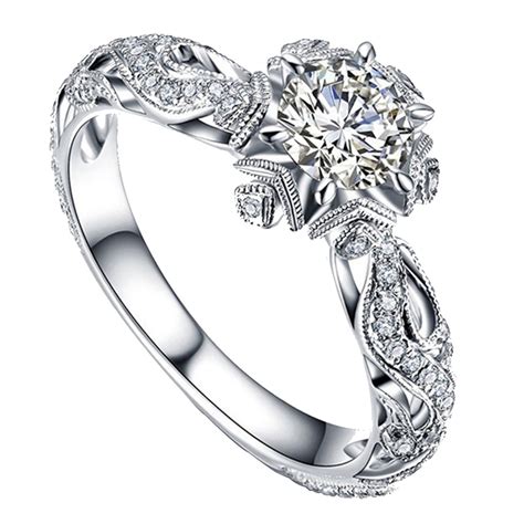 Exquisite Hollow Out Ring Women Engagement Wedding Jewelry Accessories