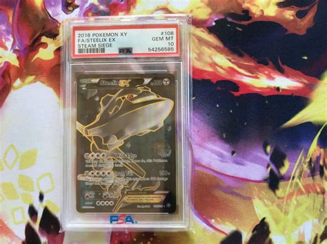 PSA 10 GEM MINT Steelix EX FULL ART 108 114 XY Steam Siege 2016 Pokemon