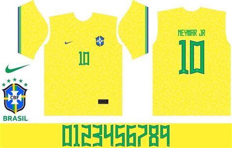 Arte Vetor Corel Camisa Brasil 2022 Copa Mundo Catar Fonte Ilustrei