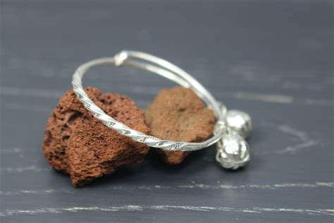 Sterling Silver Baby Bangle Bracelet Baby Anklet With Bells Etsy