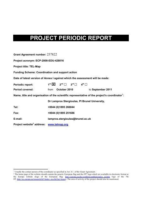 Project Periodic Report Tel Map