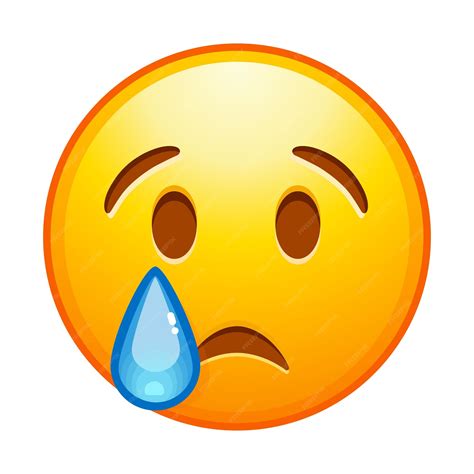 Emoji Chorando Cara De Emoticon Triste Com Lágrima Vetor Premium