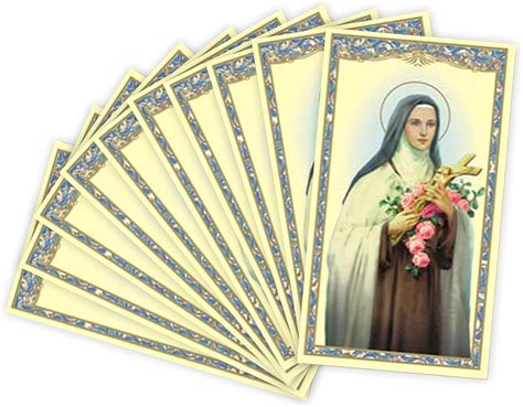 Holy Card St Th R Se Of Lisieux Cardstock Card With Prayer To Saint