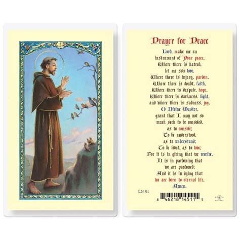 Laminated Holy Card Saint Francis Of Assisi Ewtn Religious Catalogue