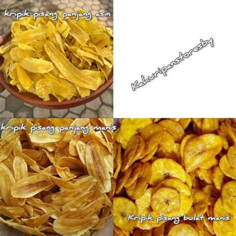 Jual KS 1Kg Kripik Pisang Bulat Manis Asin Gurih Panjang Manis