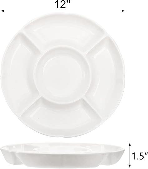 Zenfun Platos De Porcelana Divididos Para Servir Platos Blancos Para