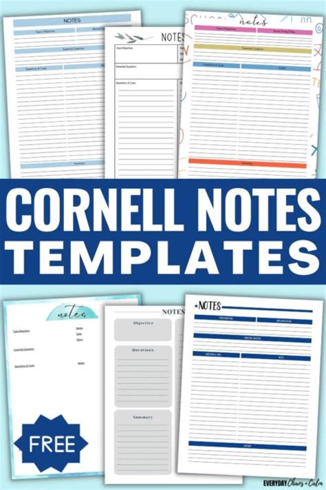 Free Printable Cornell Notes Templates