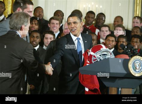 President Barack Obama Welcomes The Bowl Championship Series National