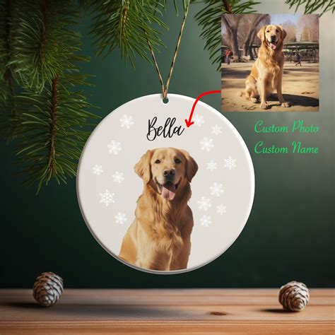 Personalized Dog Picture Christmas Ornament Unique Custom Dog Ornament