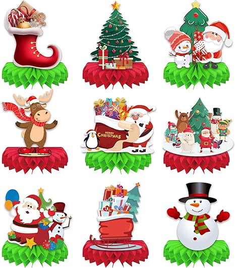 Pcs Christmas Table Decorations Cute Christmas Paper Honeycomb