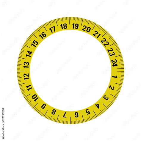 Vecteur Stock Meter Circle Yellow Tape Measure Tool Icon Isolated And