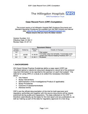 Fillable Online Case Record Form Crf Completion Fax Email Print Pdffiller